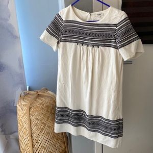 Madewell Linen Embroidered Summer Dress